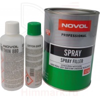 NOVOL Spray шпатлевка жидкая серая (1,2л+0,08л+0,05л)