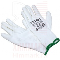 Русский_Мастер РМ-92925 перчатки нейлон с полиуретановым обливом (белые/черные) размер L